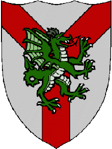 Heraldic shield with dragon