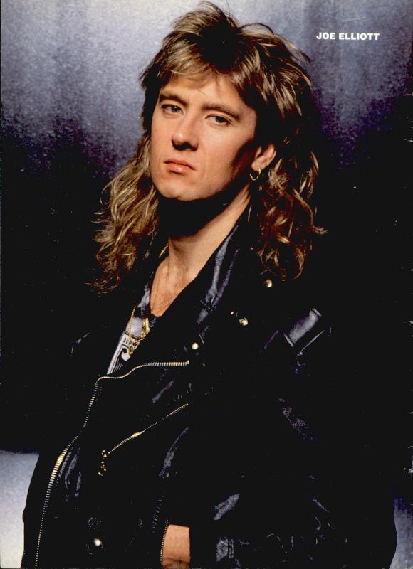 Joe Elliott, circa 1987; possibly from a METAL EDGE pinup