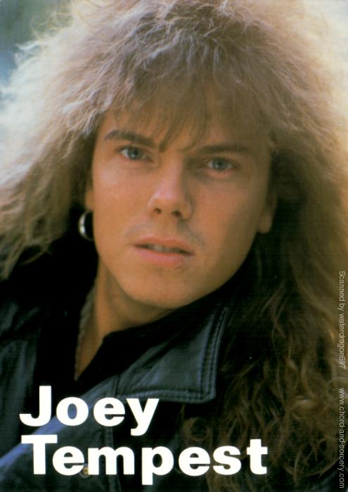 Joey Tempest, circa 1987; from an Anabas postcard, printed in England