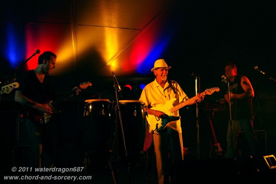 Jim Coughlin, Alex Ligertwood, and Mark Reuter live in Red Wing, Minnesota, 6 August, 2011. Photo copyright waterdragon687; not to be reproduced without permission.