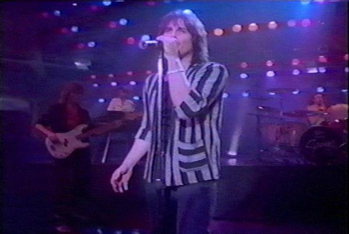 Screenshot from the music video for Survivor's song 'Burning Heart'