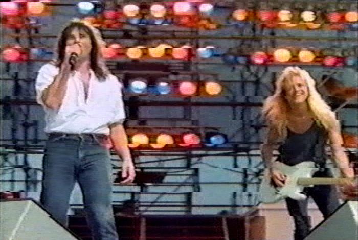 Screenshot from the music video for Survivor's song 'Didn't Know It Was Love'
