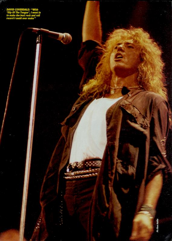 David Coverdale, circa 1990; from an article in CIRCUS magazine
