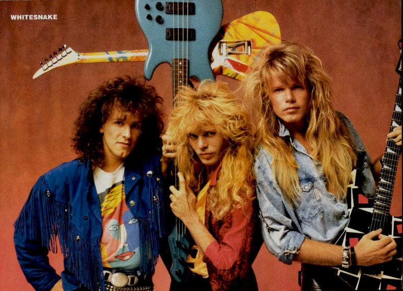 Vivian Campbell, Rudy Sarzo, and Adrian Vandenberg, circa 1987; possibly from a METAL EDGE pinup
