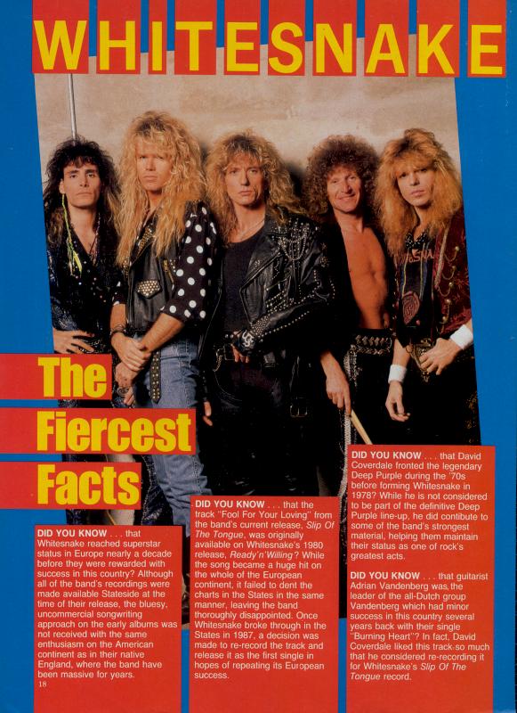 Whitesnake, circa 1990; provenance unknown